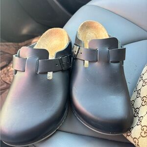 Birkenstock Black Leather Slip-On Loafers